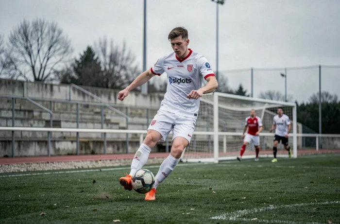 Joueur du district 91 en train d'effectuer un coup de pied de coin lors d'un match de championnat en Essonne